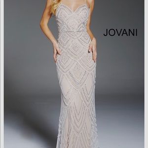 Jovani Nude scallop motif embellished gown